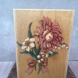 Bouquet di ricamo trapuntato vittoriano USATO Timbro di gomma Visualizza foto Stampede di gomma