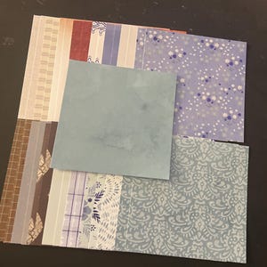 Set mit 34 6-Zoll-Quadraten Verschiedene Thema Lot Papier Karton Mischung aus Texturen und Gewichten 0322V