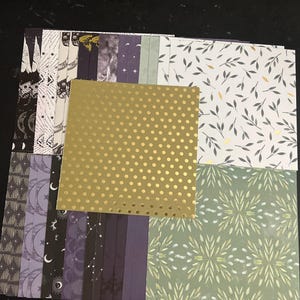 Set mit 34 6-Zoll-Quadraten Verschiedene Thema Lot Papier Karton Mischung aus Texturen und Gewichten 0309 M