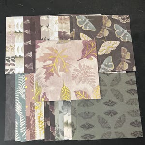 Conjunto de 34 quadrados de 6" Tema Diversos de Outono Lote Papel Cartão Mistura de texturas e pesos 0222Z