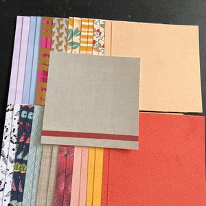Set mit 34 6-Zoll-Quadraten Verschiedene Thema Lot Papier Karton Mischung aus Texturen und Gewichten 0323I
