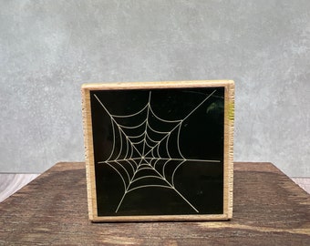Tampon en caoutchouc pour Halloween toile d'araignée utilisé Voir toutes les photos