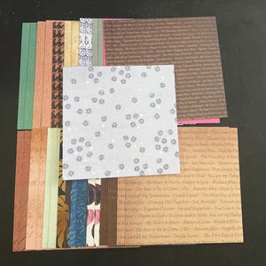 Conjunto de 34 quadrados de 6" Tema Outono Lote Papel Cartão Mistura de texturas e pesos 0208H