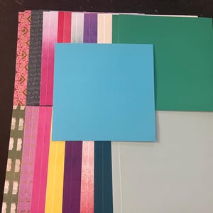 Set mit 34 6-Zoll-Quadraten Verschiedene Thema Lot Papier Karton Mischung aus Texturen und Gewichten 0322R