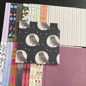 Set mit 34 6-Zoll-Quadraten Verschiedene Thema Lot Papier Karton Mischung aus Texturen und Gewichten 0323J