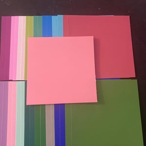 Conjunto de 34 quadrados de 6" Cores Tema Lote Papel Cartão Mistura de texturas e pesos 032225L