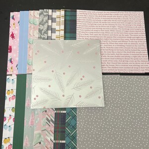 Conjunto de 34 quadrados de 6" Tema de Natal e Inverno Lote Papel Cartão Mistura de texturas e pesos 0203D