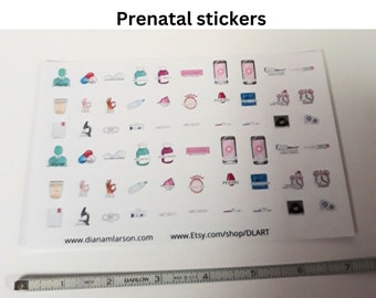 Prenatal Planner Stickers, pregnancy planning, IVF, planner stickers, period tracker, journaling, Dr appointments, colorful, love super cute