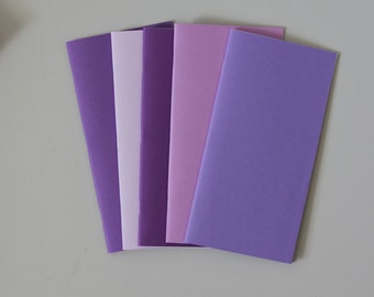 TN inserts, Purple passion Ombre, travelers notebook inserts, Midori inserts, many colors available, pink, blue, yellow, plain paper, dotted