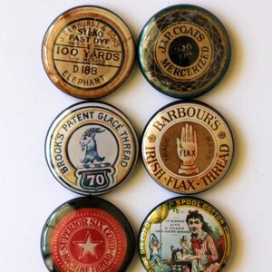 Sewing thread spool tops , thread spools, 4 sets  to choose from, sewing enthusiast , thread spool flair, badge, button, sew spool top pin