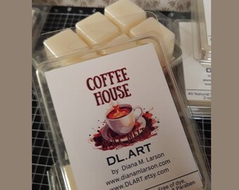 Coffee House Wax Melt, Coffee scent luxury fragrance, All natural Soy wax, Handmade,  eco friendly