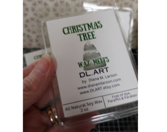 Christmas Tree Wax Melt, Christmas winter scent, All natural Soy wax, Handmade,  eco friendly