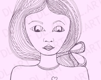 DL.ART National Coffee Girl 2020 digital stamp, coffee lover, stamping, making cards, DIY, printable stamp