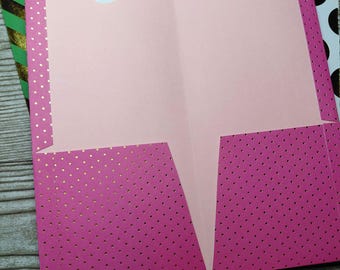 Travelers Notebook Insert, Double File Folder, midori insert, Premium Cardstock with Foil design, Junk  Journal, Diary