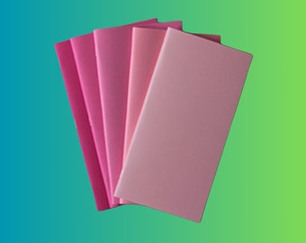 TN inserts, Pink Ombre, travelers notebook inserts, Midori inserts, many colors available, purple, blue, yellow, plain paper, dotted