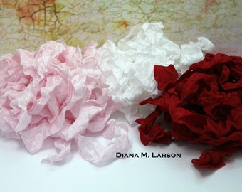 Valentine's day -Sweet Love, Pure love, Red Hot Love--15 yards Crinkle Ribbon - Mocha and Espresso