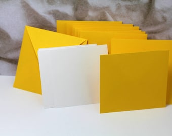 Small envelopes, Yellow envelopes, paper crafting, 3" x 3" handmade envelopes, lunch notes , junk journal ephemera