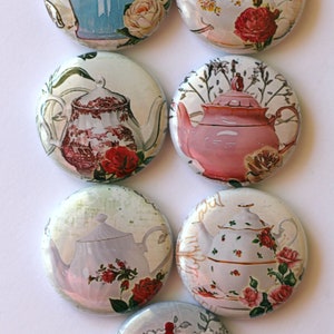 Botões de bule, broches, emblemas, Flair