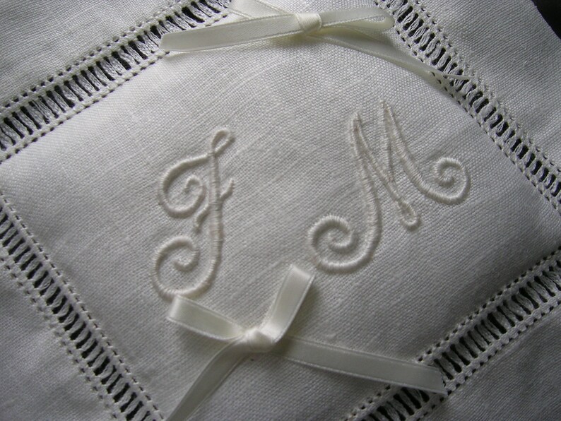 Traditional Italian Wedding Pillow Hand Embroidered Initials Etsy