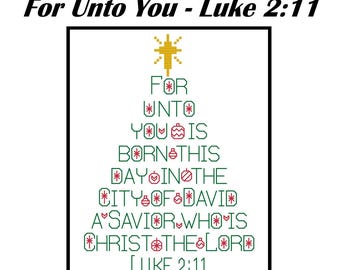 For Unto You - Luke 2:11 PDF Pattern