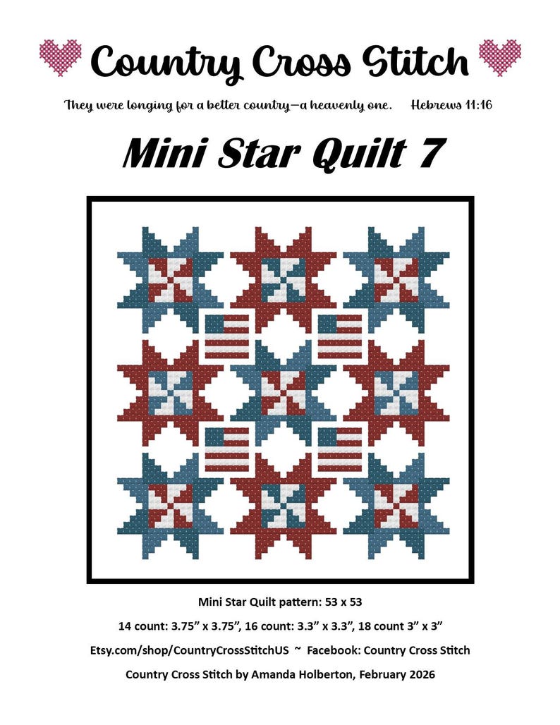 7 Mini Star Quilt PDF Pattern - Etsy