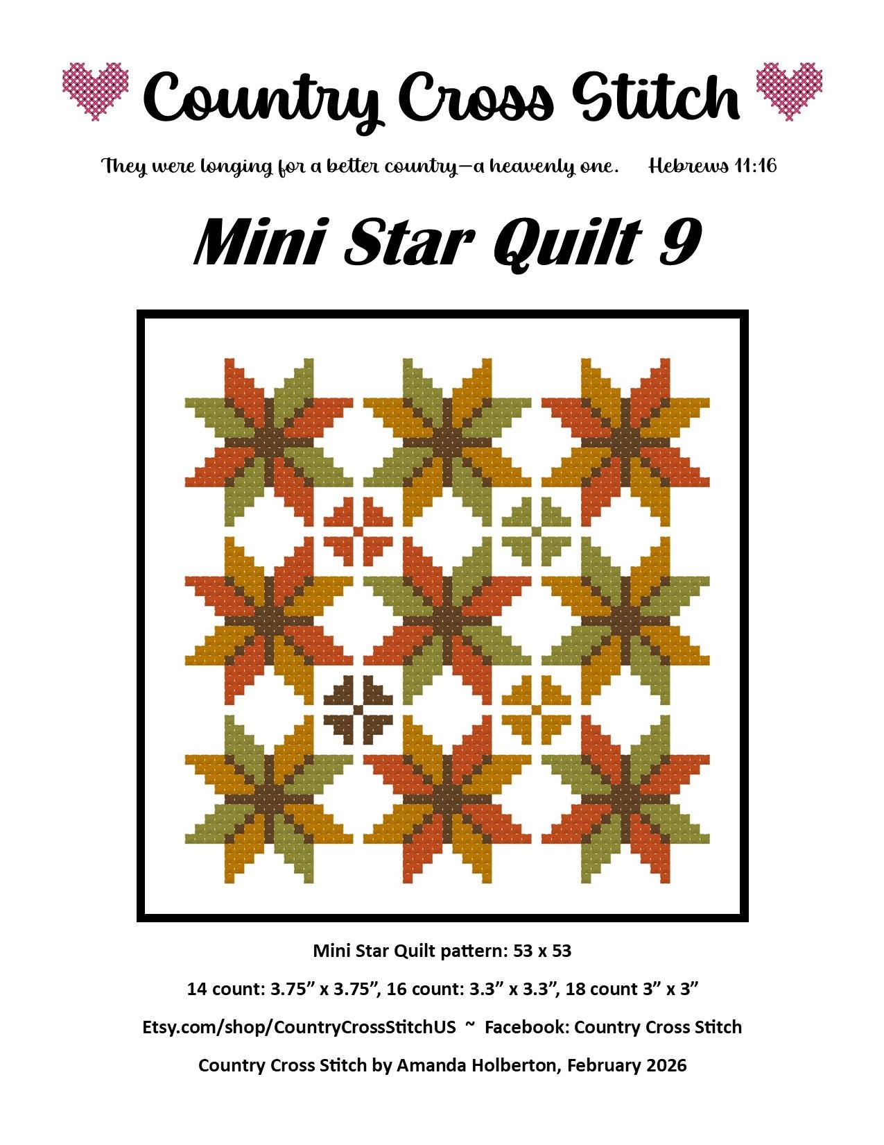 9 Mini Star Quilt PDF Pattern - Etsy