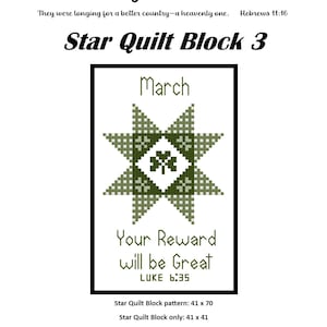 3 Star Quilt Block PDF Pattern