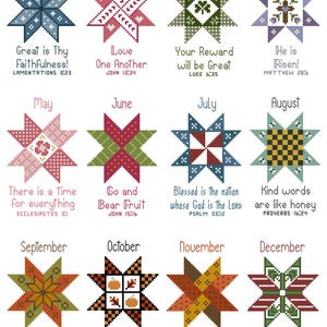 1-12 Star Quilt Block PDF Pattern