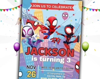 Spider-Man Birthday Invitation | Superhero Party