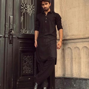 Black Punjabi Suit for Men