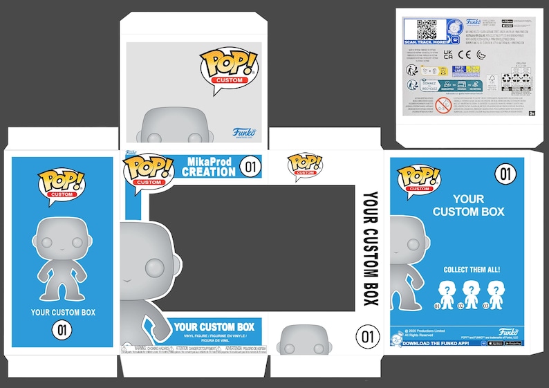 A4 Template / Funko Pop Box (editable PSD Files) / Official Format