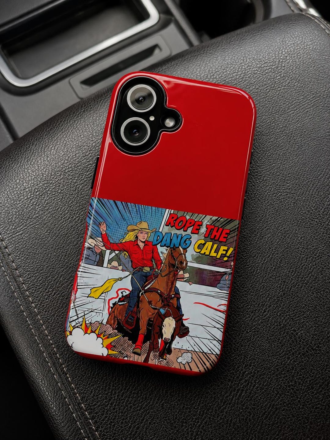 Cell Phone Case Rodeo Rope the Dang Calf Cowgirl Comic Phone Case | Tough Case, Western Rodeo ...