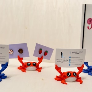 Coastal Crab Card Holder, Nautical Note Holder, Beach House Decor magnet