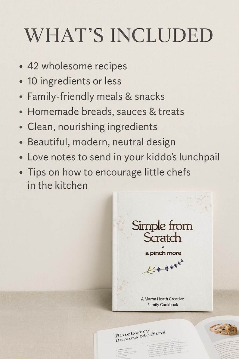 Digital Cookbook Pdf Printable Recipe Collection Family Meal Idea Simple Dinner Cookbook Organic Healthy Living Kitchen Resource Homemade image 2