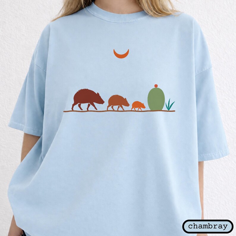 Javelina Family Shirt | Southwest Desert Wildlife Tee | Arizona Peccary T-Shirt | Desert Animal Lover Gift | Comfort Colors Tee image 14