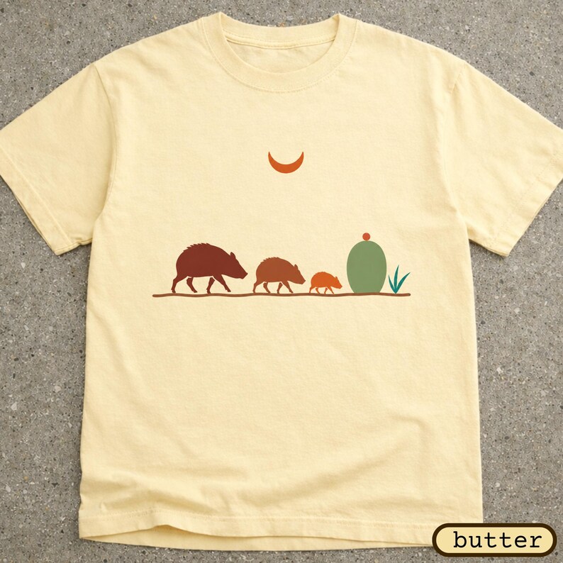 Javelina Family Shirt | Southwest Desert Wildlife Tee | Arizona Peccary T-Shirt | Desert Animal Lover Gift | Comfort Colors Tee image 13