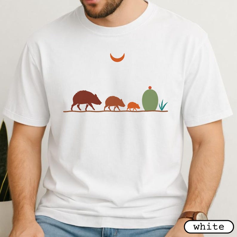 Javelina Family Shirt | Southwest Desert Wildlife Tee | Arizona Peccary T-Shirt | Desert Animal Lover Gift | Comfort Colors Tee image 7
