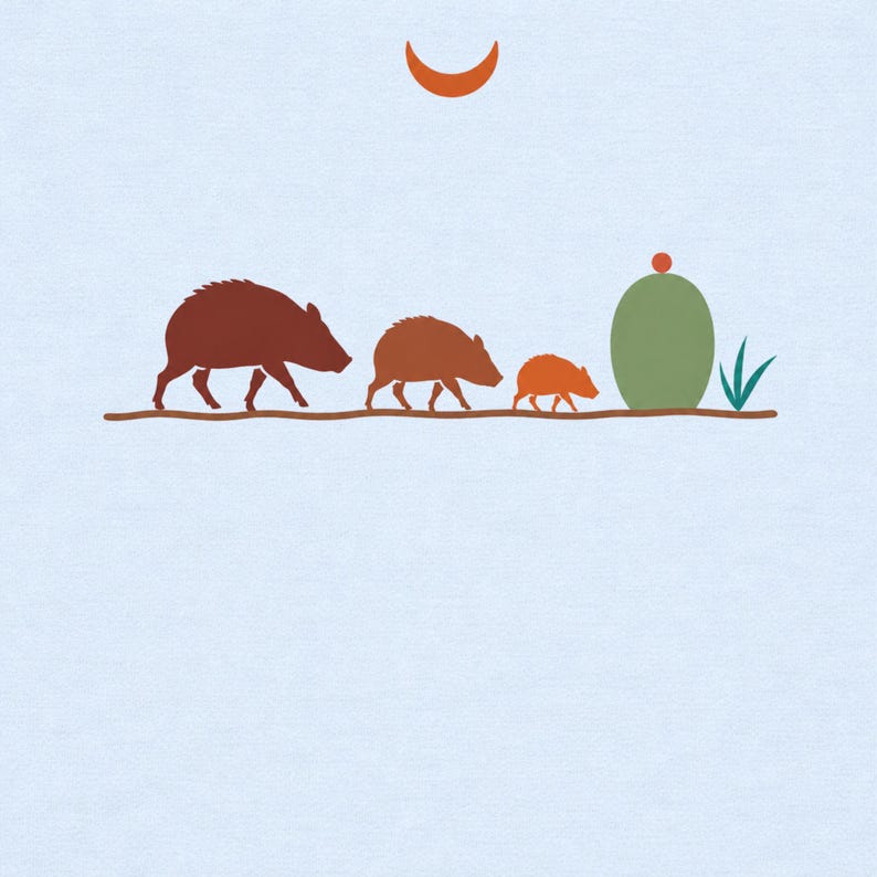Javelina Family Shirt | Southwest Desert Wildlife Tee | Arizona Peccary T-Shirt | Desert Animal Lover Gift | Comfort Colors Tee image 5