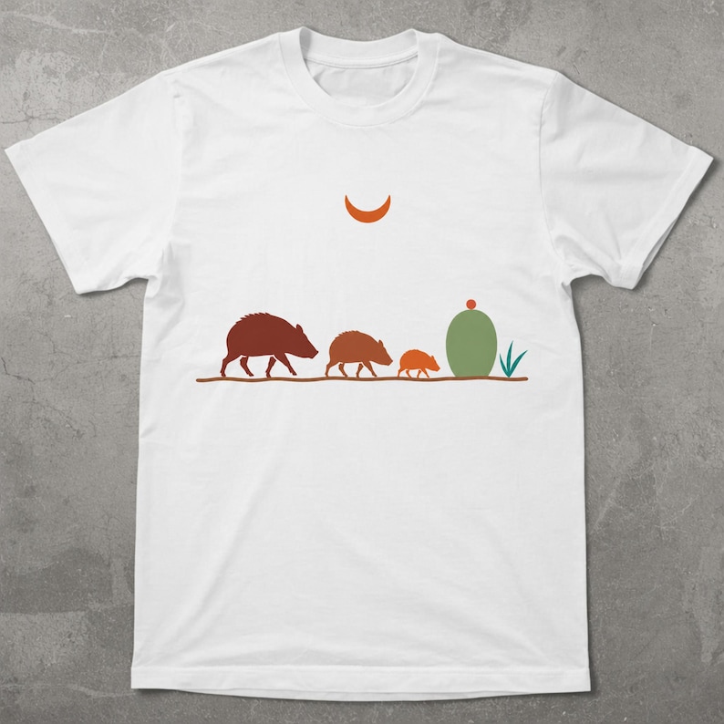 Javelina Family Shirt | Southwest Desert Wildlife Tee | Arizona Peccary T-Shirt | Desert Animal Lover Gift | Comfort Colors Tee image 8