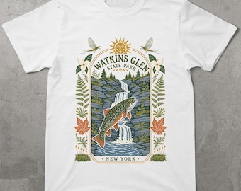 Watkins Glen State Park Shirt | Brook Trout New York Tee | Nature Lover Gift | Hiking Outdoor Adventure | Finger Lakes T-Shirt