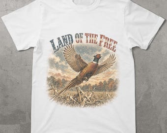 Land of the Free Pheasant Hunting Shirt | Funny Hunter Gift | Bird Hunting Tee | Upland Game Hunting | Comfort Colors Unisex | America 250