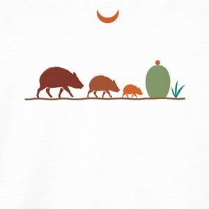 Javelina Family Shirt | Southwest Desert Wildlife Tee | Arizona Peccary T-Shirt | Desert Animal Lover Gift | Comfort Colors Tee image 2