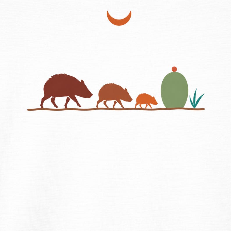 Javelina Family Shirt | Southwest Desert Wildlife Tee | Arizona Peccary T-Shirt | Desert Animal Lover Gift | Comfort Colors Tee image 2