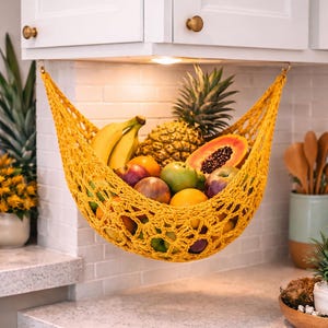 Fruit Hammock Crochet Pattern PDF | Under-Cabinet Produce Holder | Kitchen Storage Organizer | Digital Download