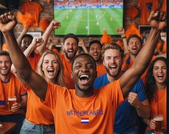 Camiseta de Futebol Holandesa – Camiseta para Fãs da Copa do Mundo com a Bandeira da Holanda