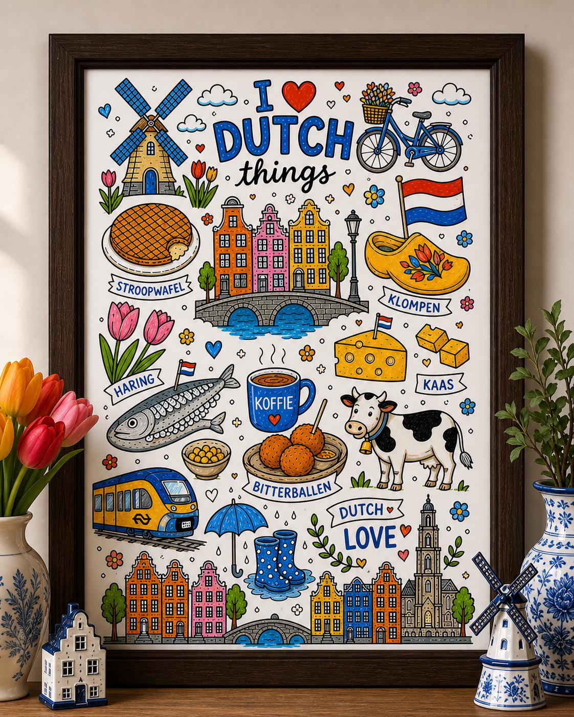 Dutch Doodle Coloring Page | Holland Printable Art | Cozy Netherlands ...
