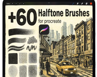 Procreate Halftone Brushes, Crosshatch Brush Set, Procreate Line Art, Procreate Shading Brushes, Ink texture Brushset, Procreate Comic Book