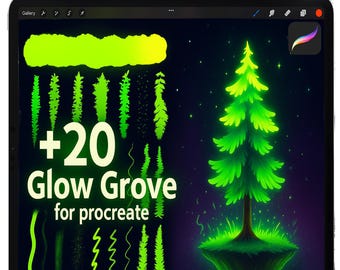Procreate Foliage Brush Set, Neon Brushes, Procreate Watercolor Brushes, Procreate Leaves Brush Set, Nature Procreate Brushset, iPad Brushes