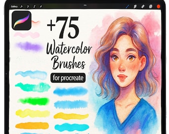 Watercolor Procreate brushes, Procreate Paint Brushset, Painting brushes For Procreate, Digital iPad Watercolor Paper Canvas, Color Swatches
