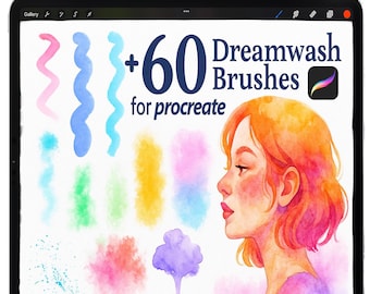 Procreate Watercolor Brushes, Wet Watercolor washes, Realistic Procreate Painting Brushes, Watercolor Textures, Watercolor Effect Brushes,